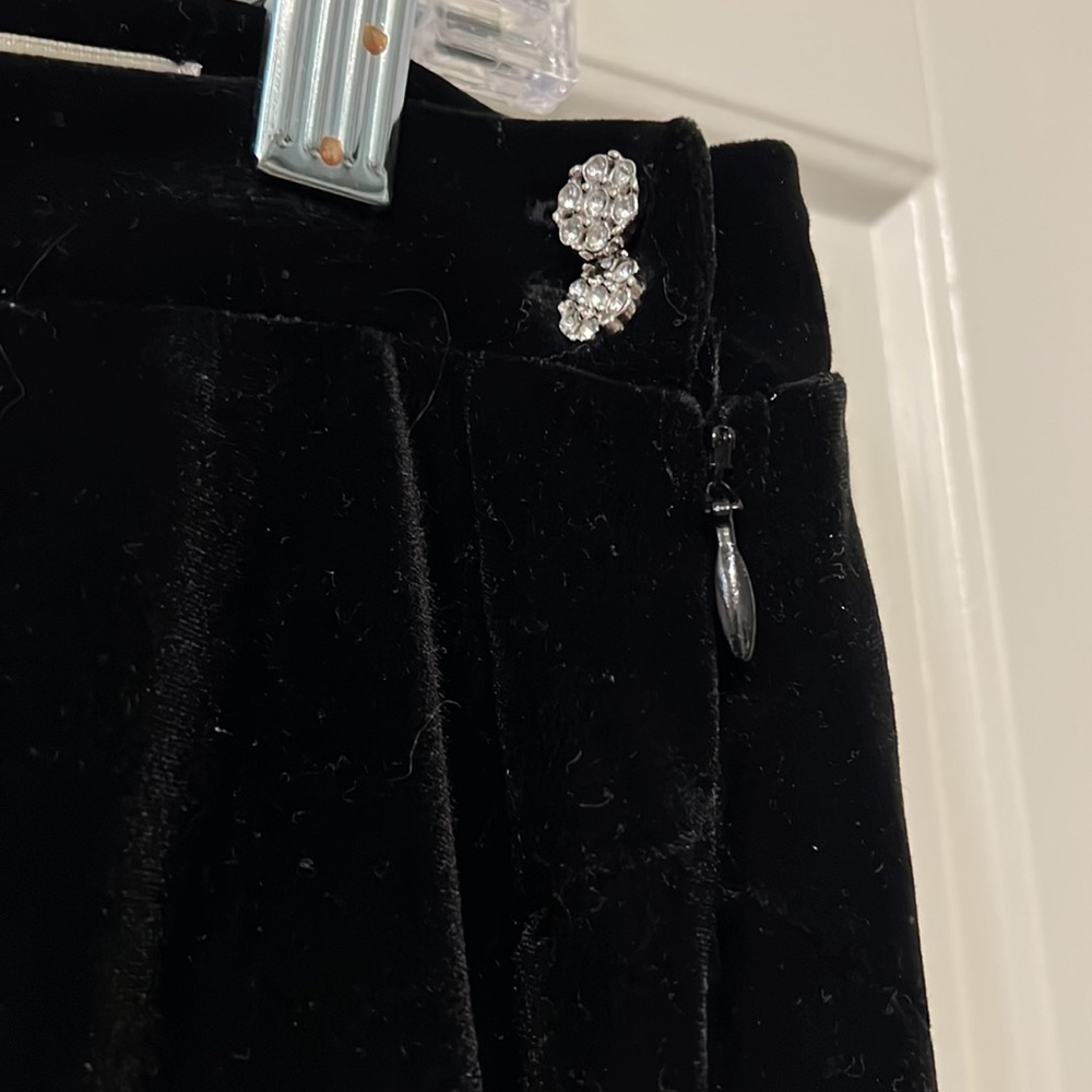 Old Navy Brand Velvet Skater Skirt with 2 side rhinestone buttons and a zipper